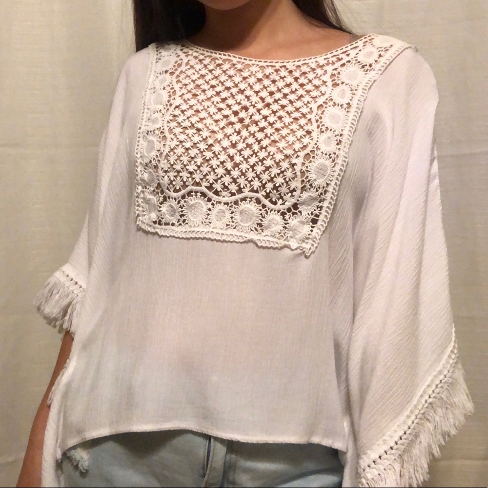 White boho top